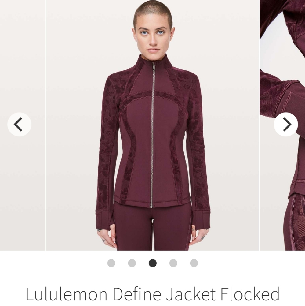 Lululemon Special Edition Define Jacket Flocked Dark Adobe, Floral Velvet Size 6 - Picture 1 of 9